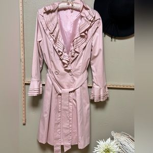 Lapis Coat with Ruffles Medium Pink